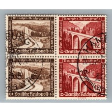 ALEMANIA 1936 ESTAMPILLAS SE-TENANT ZUSAMMENDRUCKE USADO QUE ES MUCHO MAS ESCASO